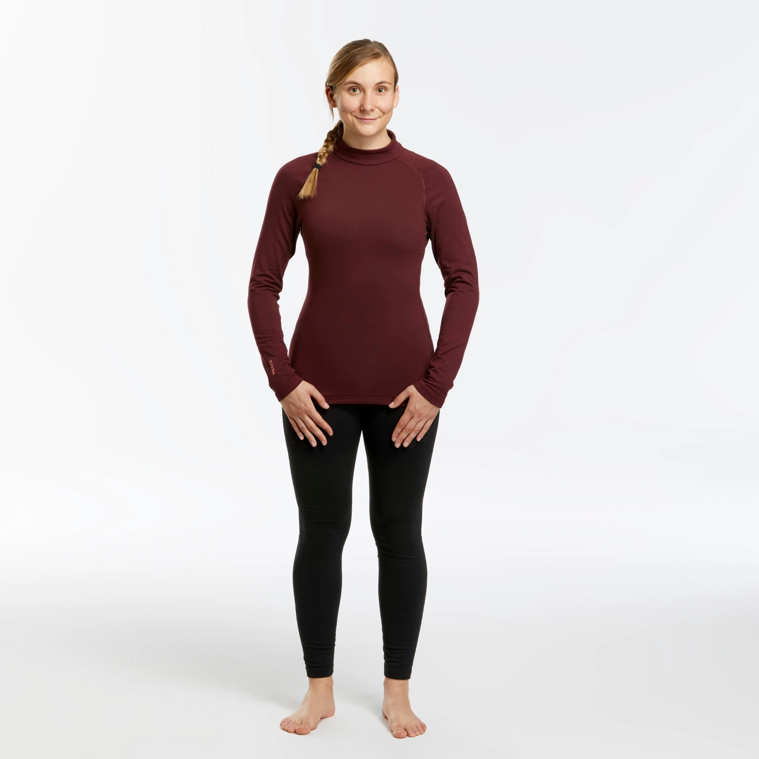 WEDZE Women's Ski Base Layer Top - BL 500 Red 2 WEDZE Women's Ski Base Layer Top - BL 500 Red - Image 2