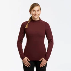 WEDZE Women's Ski Base Layer Top - BL 500 Red 10 WEDZE Women's Ski Base Layer Top - BL 500 Red -WEDZE SHOP women s ski base layer top bl 500 red 3