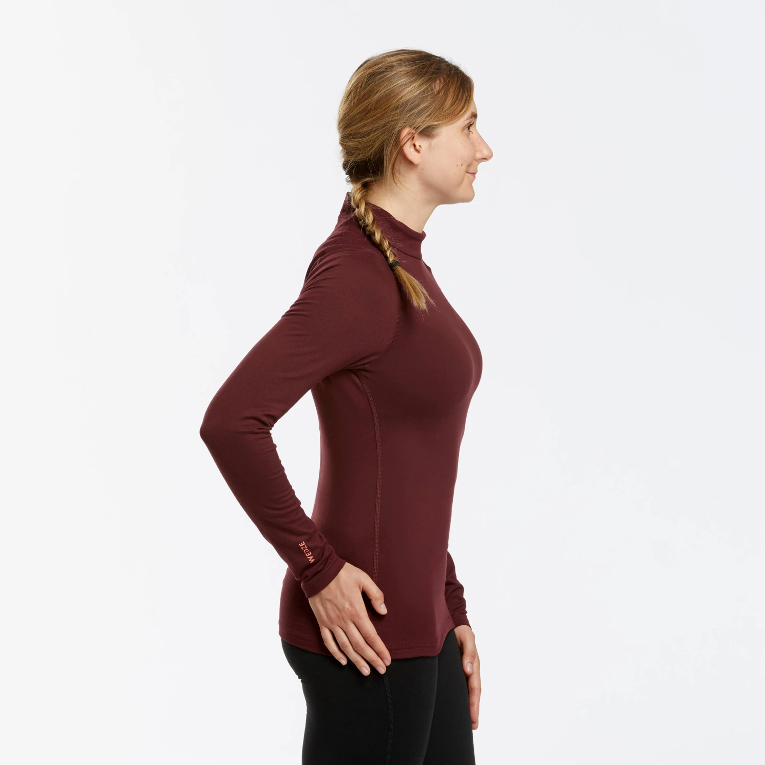 WEDZE Women's Ski Base Layer Top - BL 500 Red 6 WEDZE Women's Ski Base Layer Top - BL 500 Red - Image 6