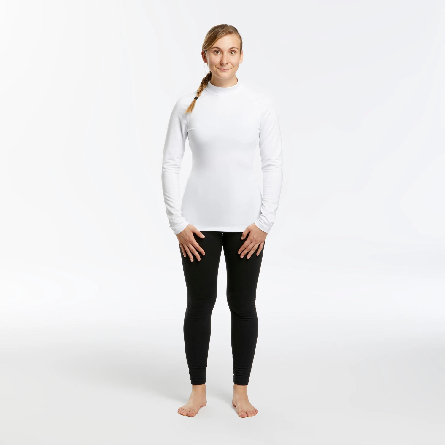 WEDZE Women's Ski Base Layer Top – BL 500 White 2 WEDZE Women's Ski Base Layer Top – BL 500 White - Image 2