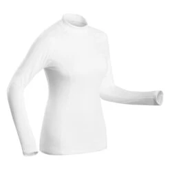 WEDZE Women's Ski Base Layer Top – BL 500 White