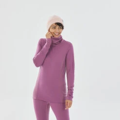 WEDZE Women’s Ski Base Layer Top - BL 900 Pink -WEDZE SHOP women s ski base layer top bl 900 purple 3