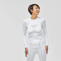 WEDZE Women’s Ski Base Layer Top - BL 980 White -WEDZE SHOP women s ski base layer top bl 980 white 2
