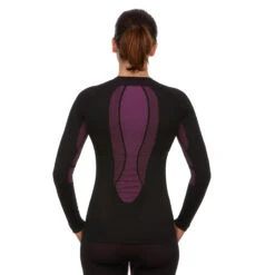 WEDZE Women’s Ski Base Layer Top - BL 580 Black -WEDZE SHOP women s ski base layer top i soft 580 black purple 2
