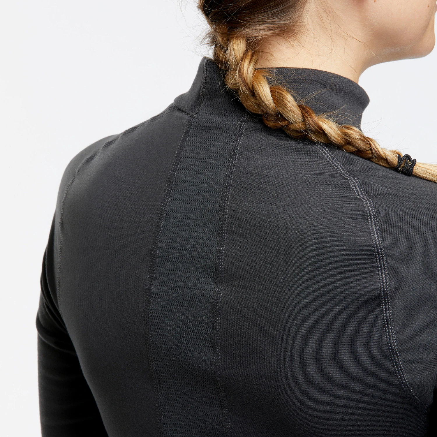 WEDZE Women's Ski Base Layer Top With Half-Zipper - BL 500 Grey 6 WEDZE Women's Ski Base Layer Top With Half-Zipper - BL 500 Grey - Image 6