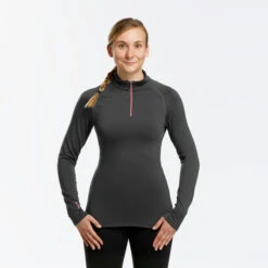 WEDZE Women's Ski Base Layer Top With Half-Zipper - BL 500 Grey 14 WEDZE Women's Ski Base Layer Top With Half-Zipper - BL 500 Grey -WEDZE SHOP women s ski base layer top with half zipper bl 500 grey 6