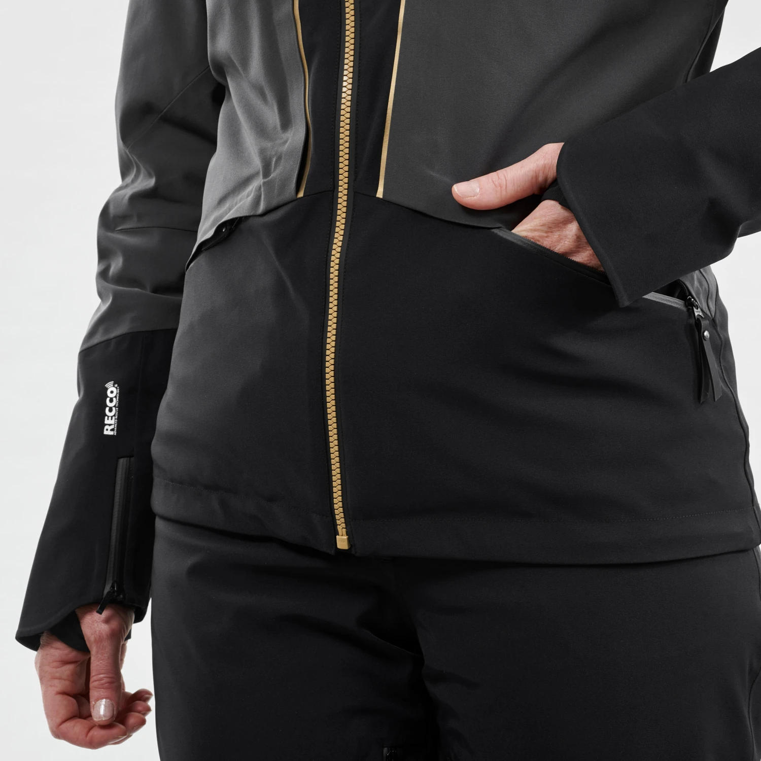 WEDZE Women's Ski Jacket & Midlayer - 980 Black 19 WEDZE Women's Ski Jacket & Midlayer - 980 Black - Image 19