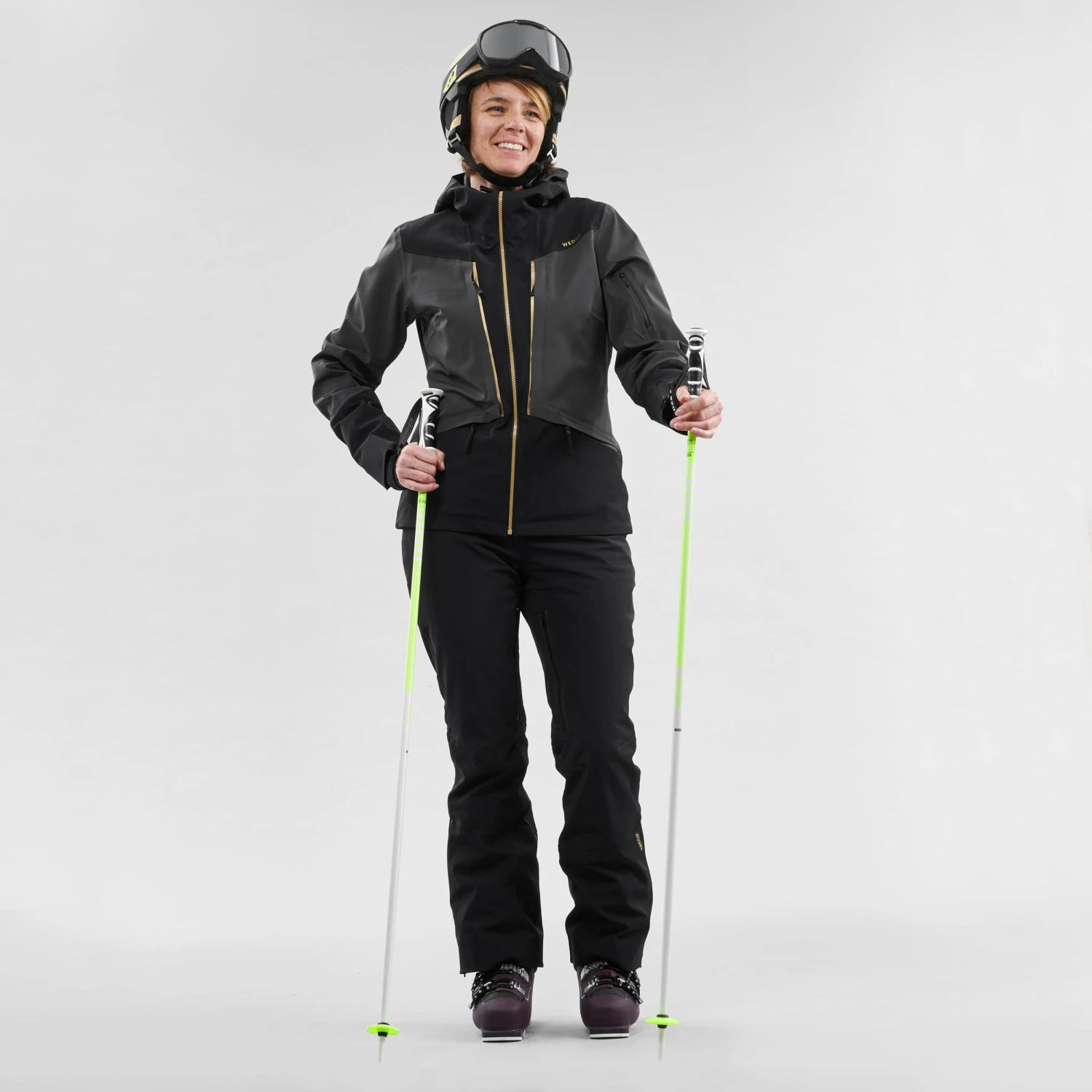 WEDZE Women's Ski Jacket & Midlayer - 980 Black 7 WEDZE Women's Ski Jacket & Midlayer - 980 Black - Image 7
