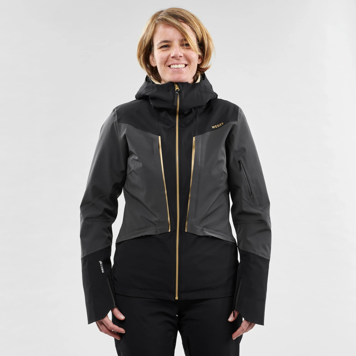 WEDZE Women's Ski Jacket & Midlayer - 980 Black 9 WEDZE Women's Ski Jacket & Midlayer - 980 Black - Image 9