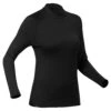 WEDZE Women’s Base Layer Ski Top - BL 500 Black