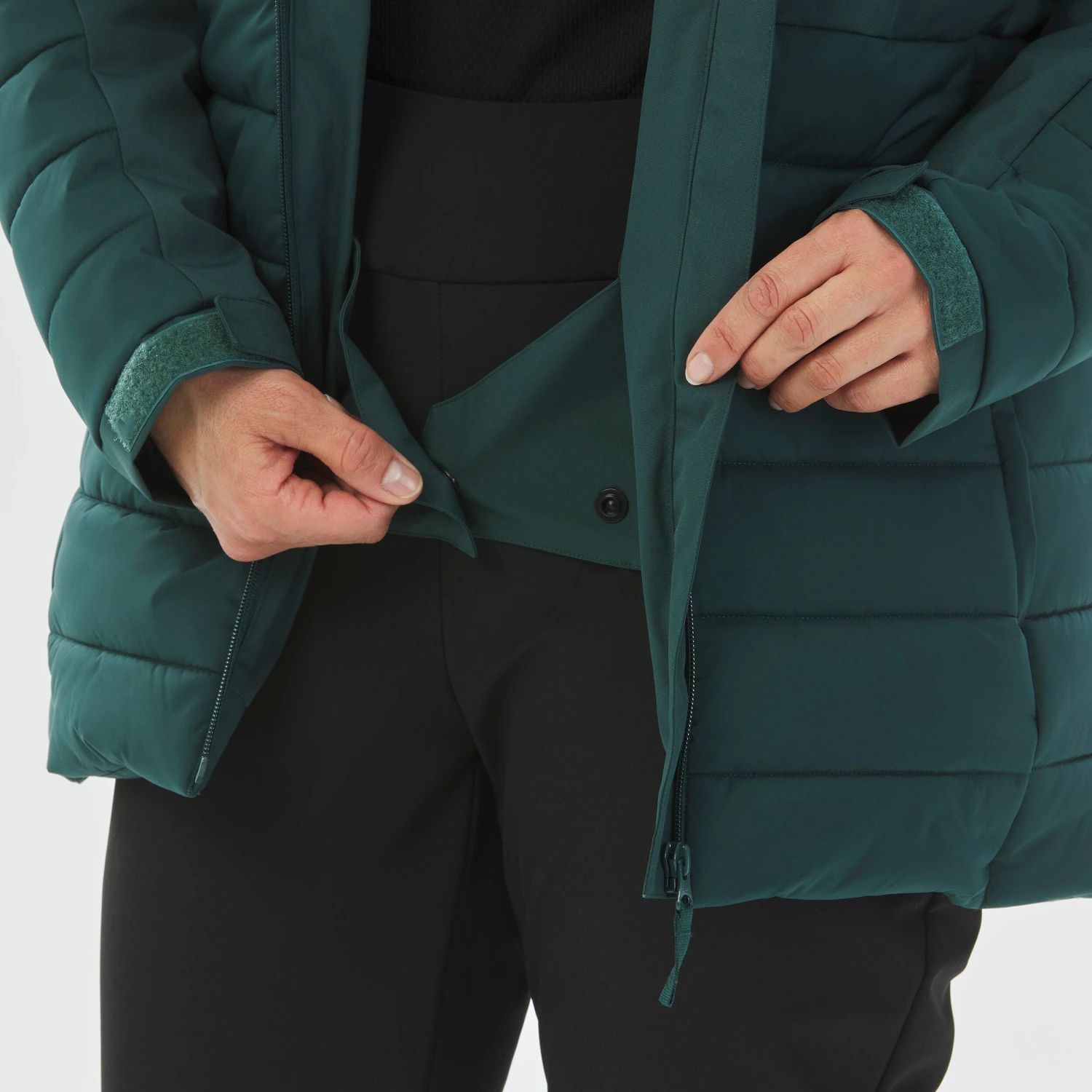 WEDZE Women’s Mid-Length Ski Jacket - Warm 100 Green 11 WEDZE Women’s Mid-Length Ski Jacket - Warm 100 Green - Image 11