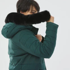 WEDZE Women’s Mid-Length Ski Jacket - Warm 100 Green 31 WEDZE Women’s Mid-Length Ski Jacket - Warm 100 Green -WEDZE SHOP womens downhill ski jacket 100 blue 12