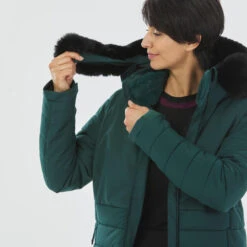 WEDZE Women’s Mid-Length Ski Jacket - Warm 100 Green 32 WEDZE Women’s Mid-Length Ski Jacket - Warm 100 Green -WEDZE SHOP womens downhill ski jacket 100 blue 13