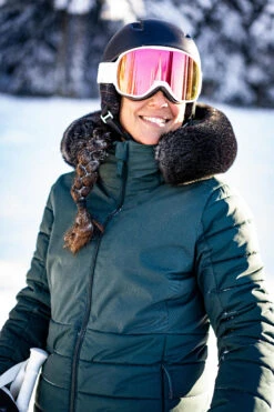 WEDZE Women’s Mid-Length Ski Jacket - Warm 100 Green 36 WEDZE Women’s Mid-Length Ski Jacket - Warm 100 Green -WEDZE SHOP womens downhill ski jacket 100 blue 17