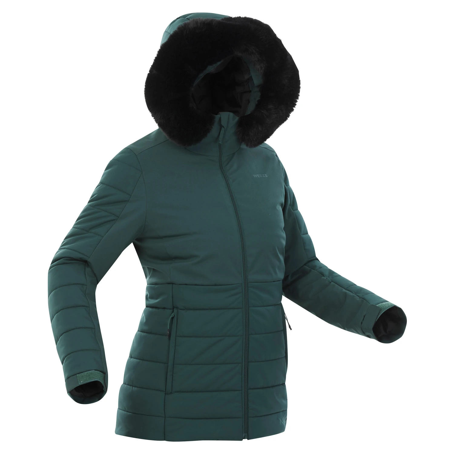 WEDZE Women’s Mid-Length Ski Jacket - Warm 100 Green 1 WEDZE Women’s Mid-Length Ski Jacket - Warm 100 Green