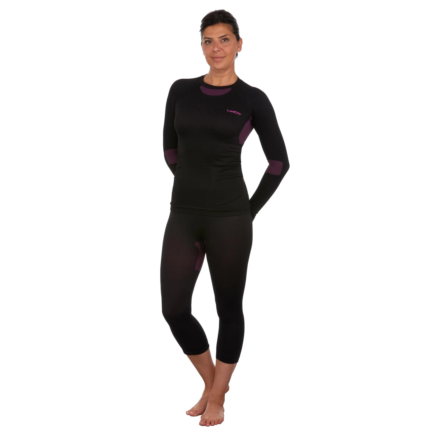 WEDZE Women’s Ski Base Layer Bottoms - BL 580 Black 2 WEDZE Women’s Ski Base Layer Bottoms - BL 580 Black - Image 2