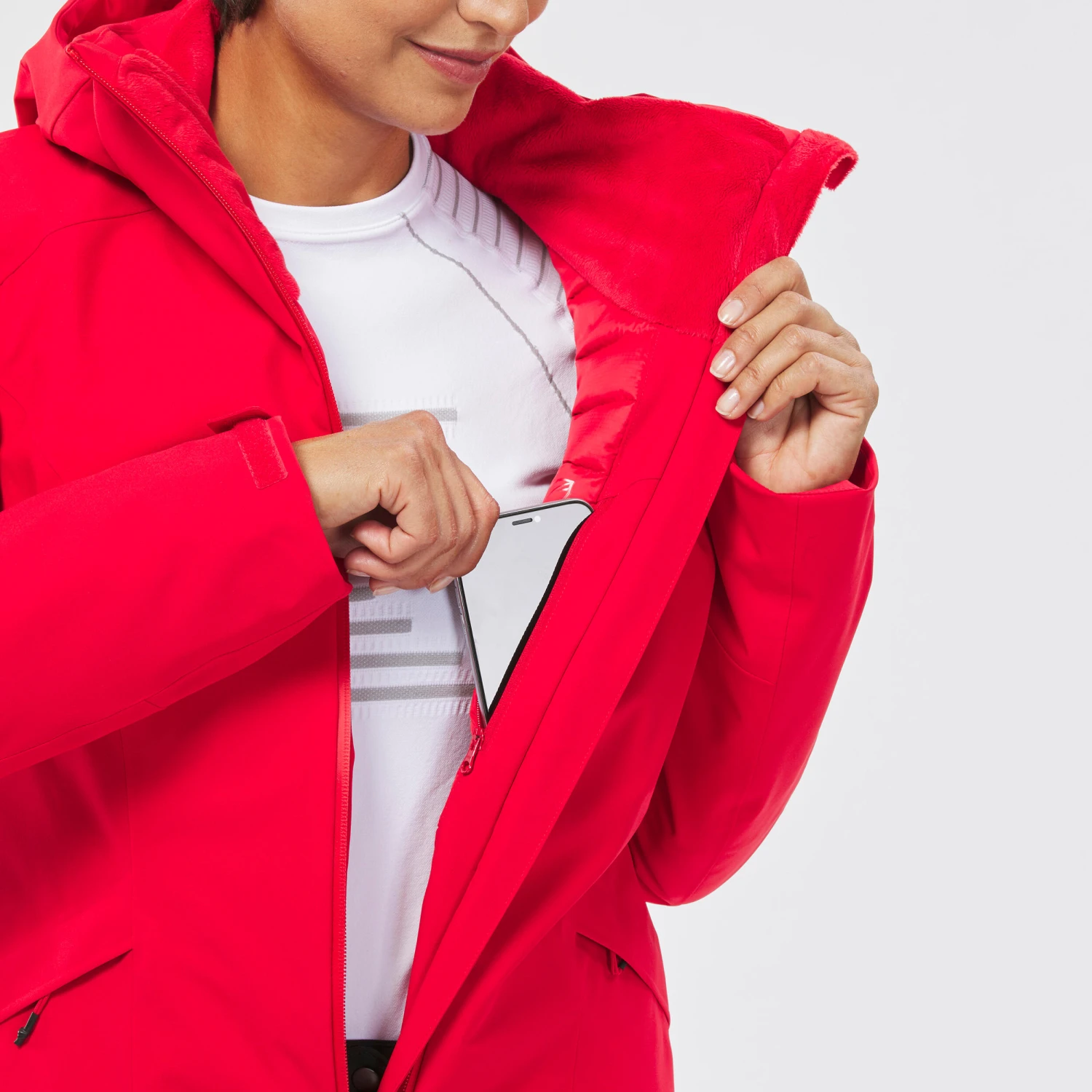 WEDZE Women’s Downhill Ski Jacket - 500 Red 9 WEDZE Women’s Downhill Ski Jacket - 500 Red - Image 9