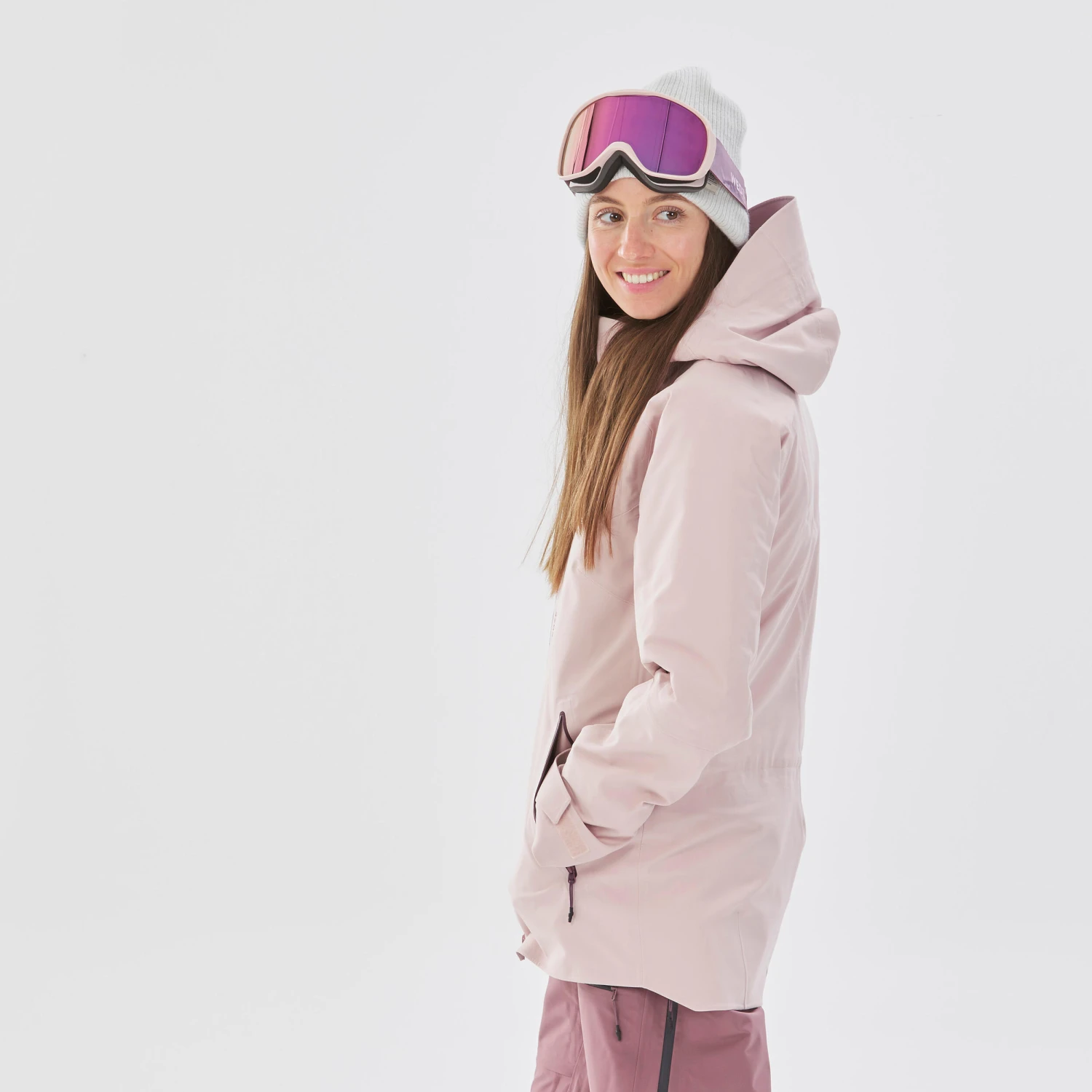 WEDZE Women’s Ski Jacket - FR 500 Pink 2 WEDZE Women’s Ski Jacket - FR 500 Pink - Image 2