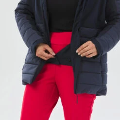 WEDZE Women’s Mid-Length Ski Jacket - Warm 100 Navy -WEDZE SHOP womens ski mid length jacket warm 100 navy 10