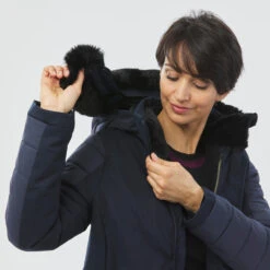 WEDZE Women’s Mid-Length Ski Jacket - Warm 100 Navy -WEDZE SHOP womens ski mid length jacket warm 100 navy 13