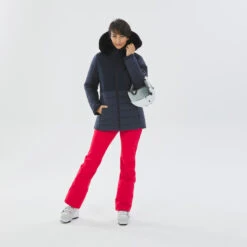 WEDZE Women’s Mid-Length Ski Jacket - Warm 100 Navy -WEDZE SHOP womens ski mid length jacket warm 100 navy 15