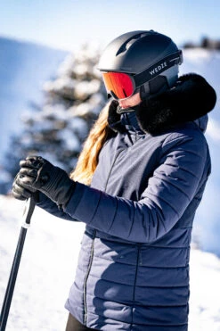WEDZE Women’s Mid-Length Ski Jacket - Warm 100 Navy -WEDZE SHOP womens ski mid length jacket warm 100 navy 19