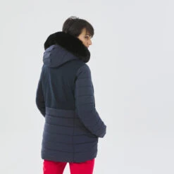 WEDZE Women’s Mid-Length Ski Jacket - Warm 100 Navy -WEDZE SHOP womens ski mid length jacket warm 100 navy 5