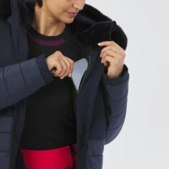 WEDZE Women’s Mid-Length Ski Jacket - Warm 100 Navy -WEDZE SHOP womens ski mid length jacket warm 100 navy 9